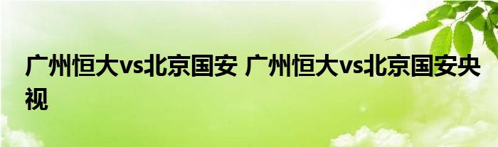 广州恒大vs北京国安 广州恒大vs北京国安央视