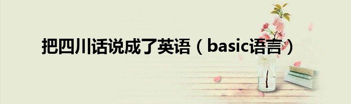 把四川话说成了英语（basic语言）