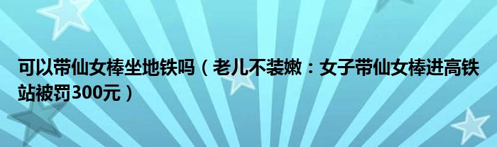 可以带仙女棒坐地铁吗（老儿不装嫩：女子带仙女棒进高铁站被罚300元）