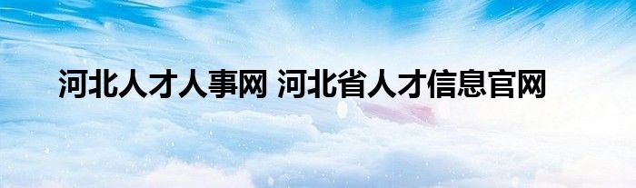 河北人才人事网 河北省人才信息官网