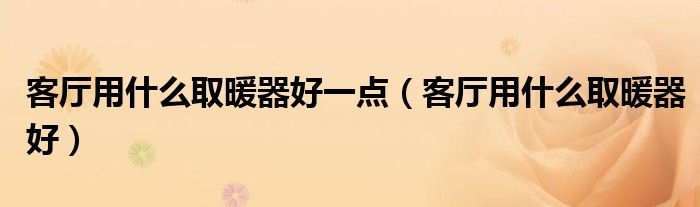客厅用什么取暖器好一点（客厅用什么取暖器好）
