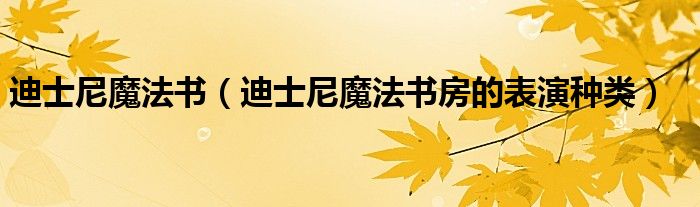 迪士尼魔法书（迪士尼魔法书房的表演种类）