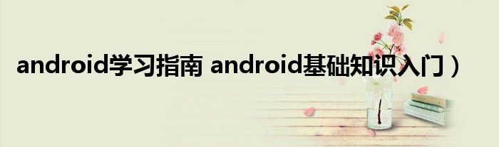 android学习指南 android基础知识入门）