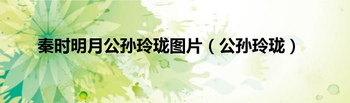 秦时明月公孙玲珑图片（公孙玲珑）