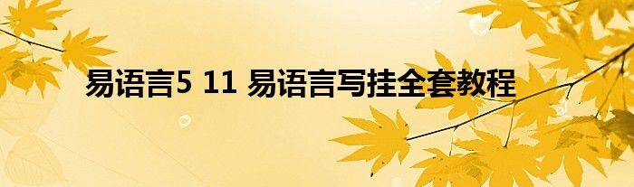 易语言5 11 易语言写挂全套教程