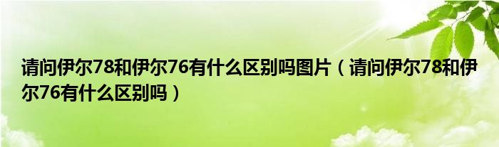 请问伊尔78和伊尔76有什么区别吗图片（请问伊尔78和伊尔76有什么区别吗）