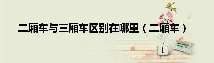 二厢车与三厢车区别在哪里（二厢车）