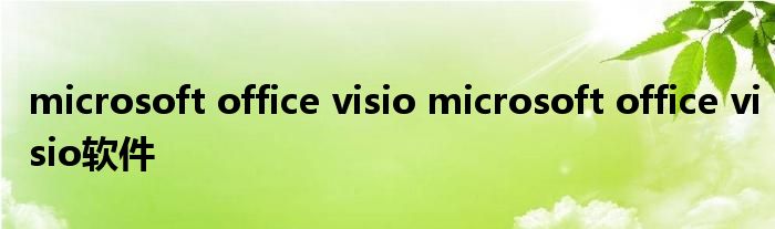 microsoft office visio microsoft office visio软件