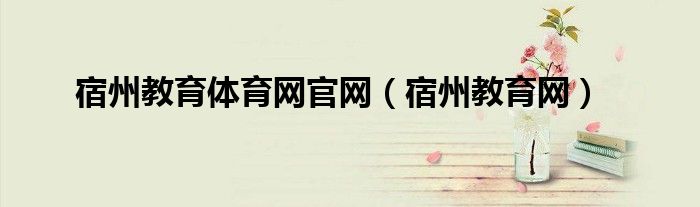 宿州教育体育网官网（宿州教育网）