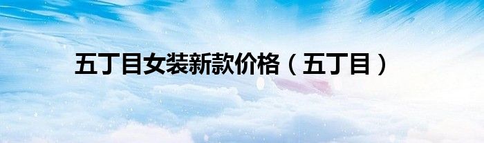 五丁目女装新款价格（五丁目）