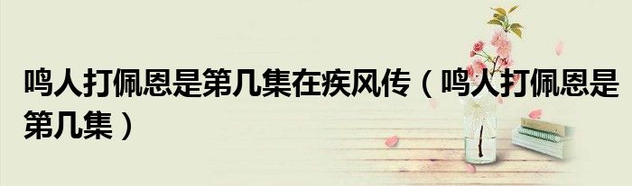 鸣人打佩恩是第几集在疾风传（鸣人打佩恩是第几集）