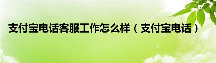 支付宝电话客服工作怎么样（支付宝电话）