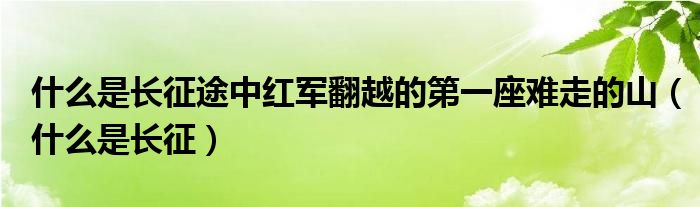 什么是长征途中红军翻越的第一座难走的山（什么是长征）