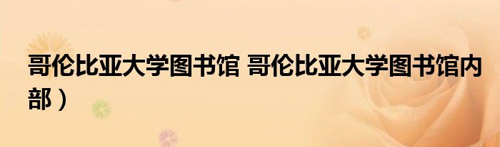 哥伦比亚大学图书馆 哥伦比亚大学图书馆内部）