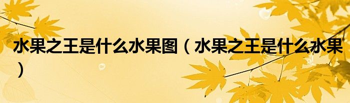 水果之王是什么水果图（水果之王是什么水果）