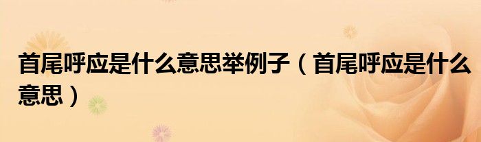首尾呼应是什么意思举例子（首尾呼应是什么意思）