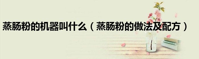 蒸肠粉的机器叫什么（蒸肠粉的做法及配方）