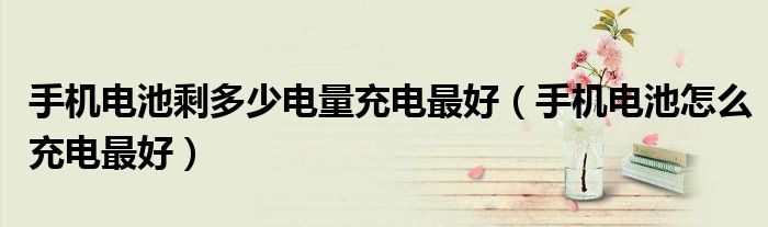 手机电池剩多少电量充电最好（手机电池怎么充电最好）