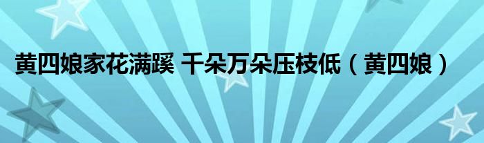 黄四娘家花满蹊 千朵万朵压枝低（黄四娘）