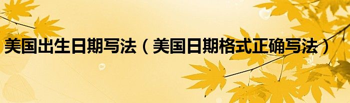 美国出生日期写法（美国日期格式正确写法）