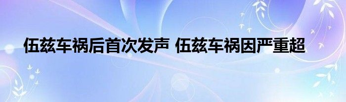 伍兹车祸后首次发声 伍兹车祸因严重超