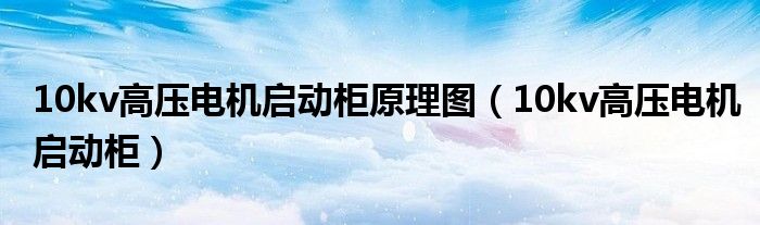 10kv高压电机启动柜原理图（10kv高压电机启动柜）