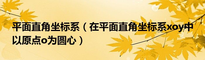 平面直角坐标系（在平面直角坐标系xoy中 以原点o为圆心）