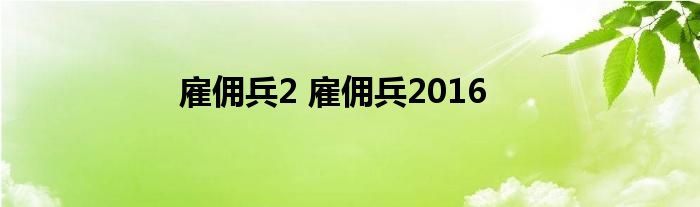 雇佣兵2 雇佣兵2016