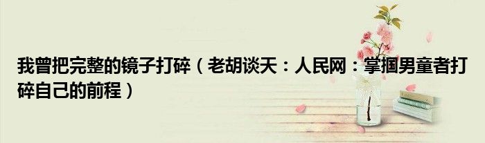我曾把完整的镜子打碎（老胡谈天：人民网：掌掴男童者打碎自己的前程）