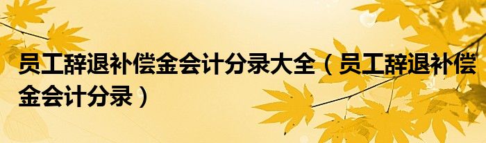 员工辞退补偿金会计分录大全（员工辞退补偿金会计分录）