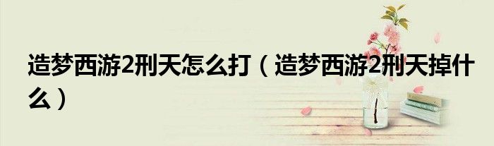 造梦西游2刑天怎么打（造梦西游2刑天掉什么）