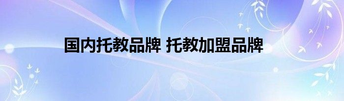 国内托教品牌 托教加盟品牌