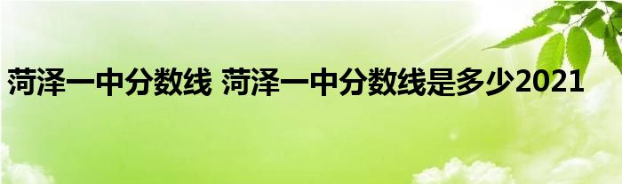 菏泽一中分数线 菏泽一中分数线是多少2021