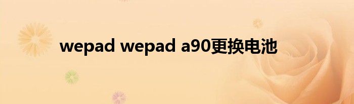 wepad wepad a90更换电池