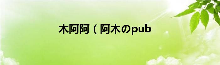 木阿阿（阿木のpub