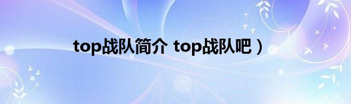 top战队简介 top战队吧）