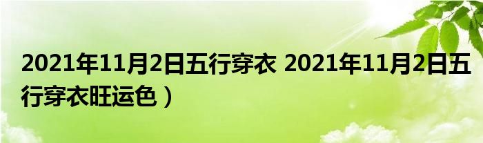 2021年11月2日五行穿衣 2021年11月2日五行穿衣旺运色）