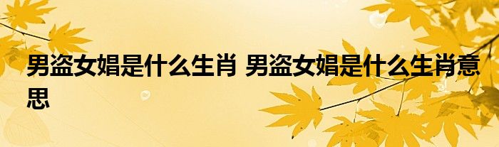 男盗女娼是什么生肖 男盗女娼是什么生肖意思