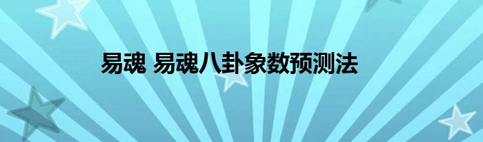 易魂 易魂八卦象数预测法