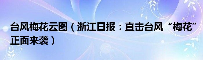 台风梅花云图（浙江日报：直击台风“梅花”正面来袭）