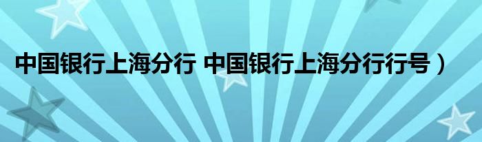 中国银行上海分行 中国银行上海分行行号）