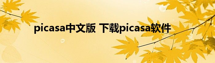 picasa中文版 下载picasa软件