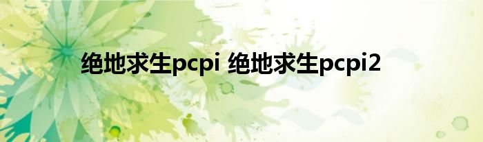 绝地求生pcpi 绝地求生pcpi2