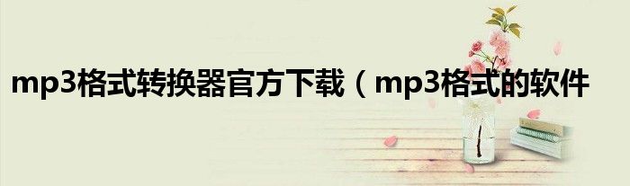 mp3格式转换器官方下载（mp3格式的软件