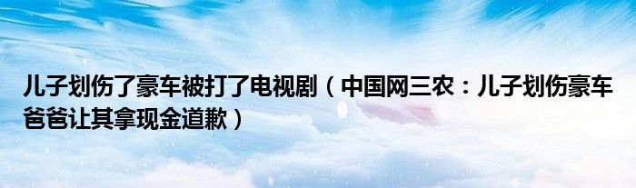 儿子划伤了豪车被打了电视剧（中国网三农：儿子划伤豪车爸爸让其拿现金道歉）