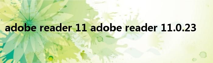 adobe reader 11 adobe reader 11.0.23