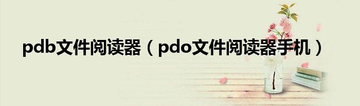 pdb文件阅读器（pdo文件阅读器手机）