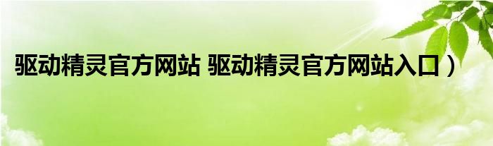 驱动精灵官方网站 驱动精灵官方网站入口）