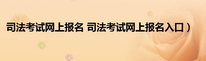 司法考试网上报名 司法考试网上报名入口）