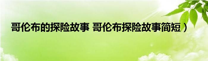 哥伦布的探险故事 哥伦布探险故事简短）